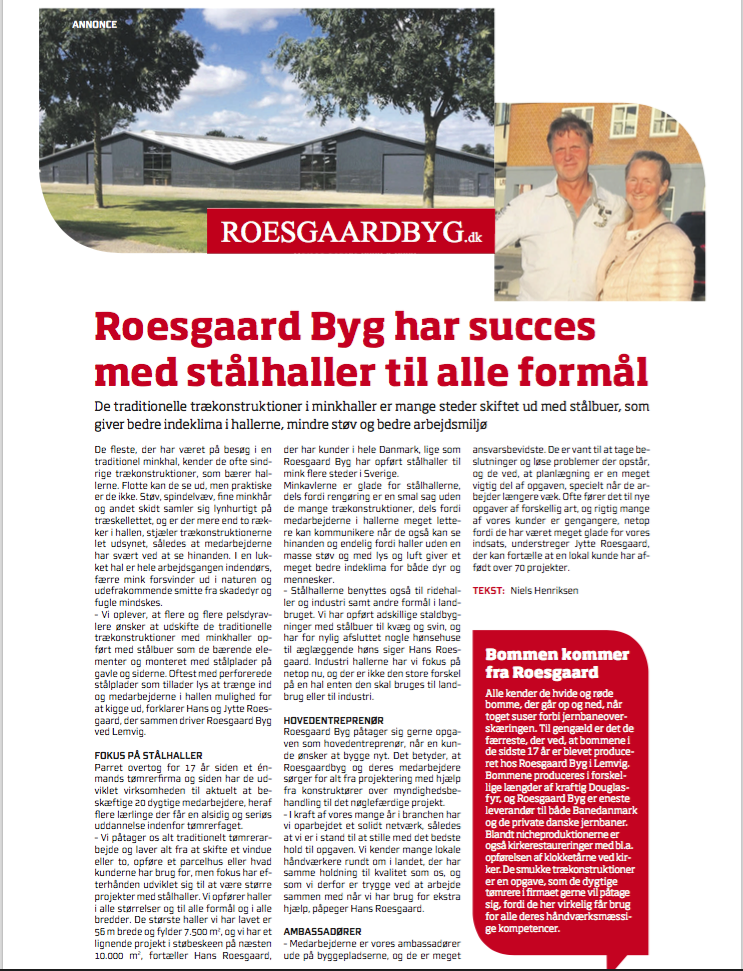 Artikel om Roesgaard Byg